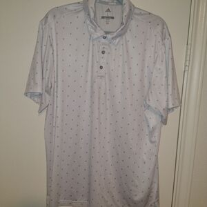 Adidas Golf Pine Tree Adi-Print All Over Short Sleeve Polo Shirt Men's sz Large